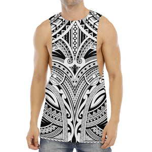 Tribal Maori Polynesian Tattoo Print Men's Muscle Tank Top