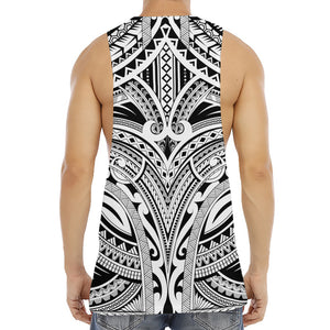 Tribal Maori Polynesian Tattoo Print Men's Muscle Tank Top