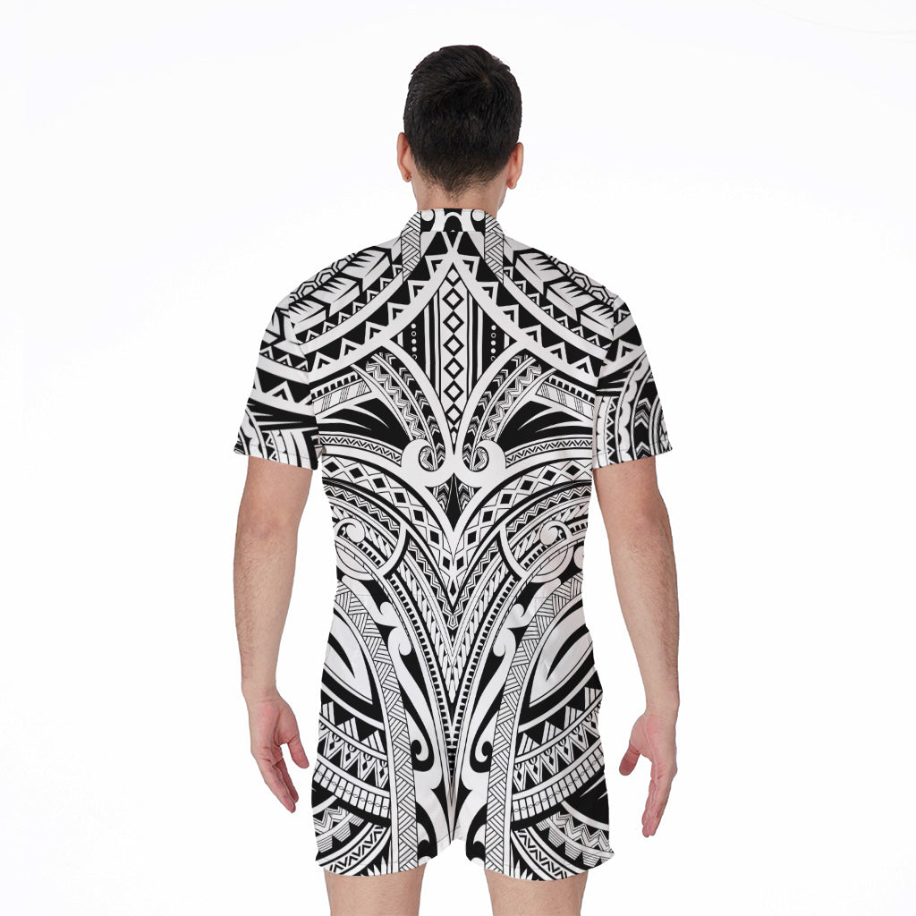 Tribal Maori Polynesian Tattoo Print Men's Rompers