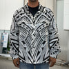 Tribal Maori Polynesian Tattoo Print Men's Shirt Jacket