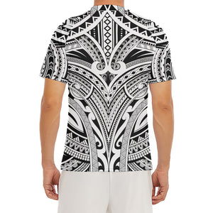 Tribal Maori Polynesian Tattoo Print Men's Short Sleeve Rash Guard