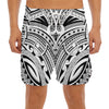 Tribal Maori Polynesian Tattoo Print Men's Split Running Shorts