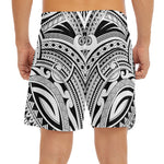 Tribal Maori Polynesian Tattoo Print Men's Split Running Shorts