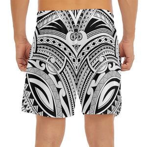 Tribal Maori Polynesian Tattoo Print Men's Split Running Shorts