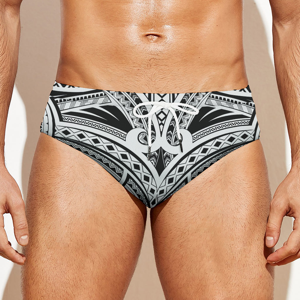 Tribal Maori Polynesian Tattoo Print Men's Swim Briefs