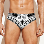 Tribal Maori Polynesian Tattoo Print Men's Swim Briefs