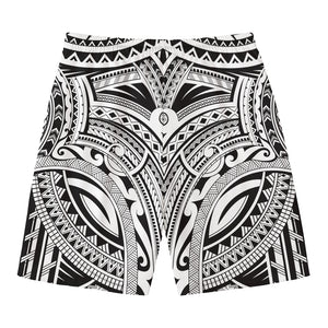 Tribal Maori Polynesian Tattoo Print Men's Swim Trunks