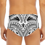 Tribal Maori Polynesian Tattoo Print Men's Triangle Swim Briefs