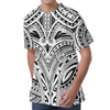 Tribal Maori Polynesian Tattoo Print Men's Velvet T-Shirt