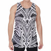 Tribal Maori Polynesian Tattoo Print Men's Velvet Tank Top