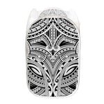 Tribal Maori Polynesian Tattoo Print Mesh Laundry Hamper