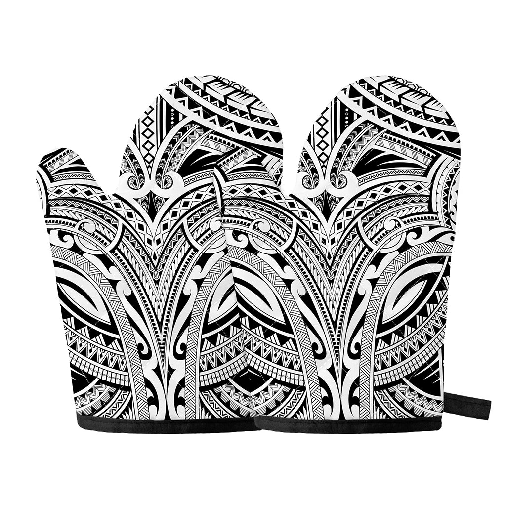 Tribal Maori Polynesian Tattoo Print Oven Mitts