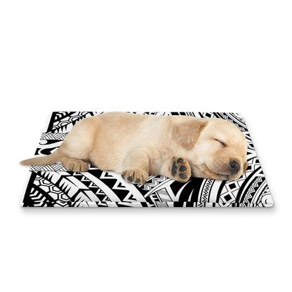 Tribal Maori Polynesian Tattoo Print Pet Cooling Mat Cover