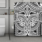 Tribal Maori Polynesian Tattoo Print Polyester Shower Curtain
