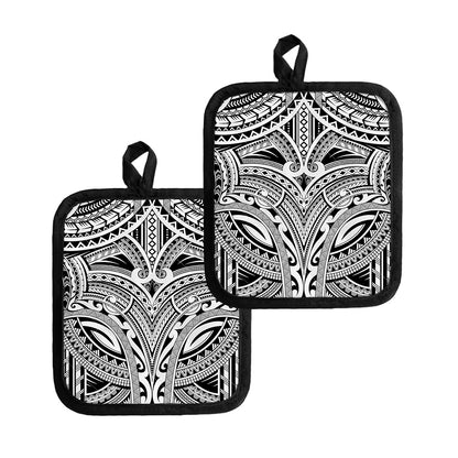 Tribal Maori Polynesian Tattoo Print Pot Holders