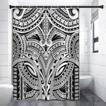 Tribal Maori Polynesian Tattoo Print Premium Shower Curtain