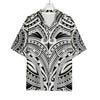 Tribal Maori Polynesian Tattoo Print Rayon Hawaiian Shirt