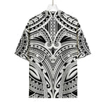 Tribal Maori Polynesian Tattoo Print Rayon Hawaiian Shirt