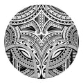 Tribal Maori Polynesian Tattoo Print Round Blanket
