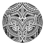 Tribal Maori Polynesian Tattoo Print Round Blanket