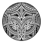 Tribal Maori Polynesian Tattoo Print Round Floor Mat
