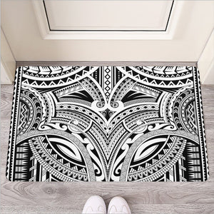 Tribal Maori Polynesian Tattoo Print Rubber Doormat