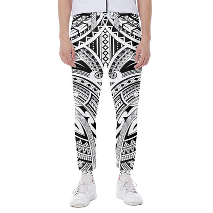 Tribal Maori Polynesian Tattoo Print Scuba Joggers