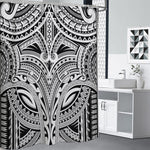 Tribal Maori Polynesian Tattoo Print Shower Curtain