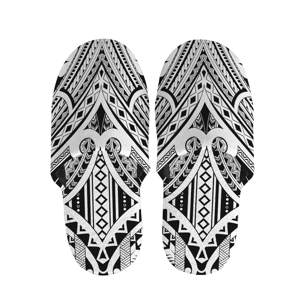 Tribal Maori Polynesian Tattoo Print Slippers