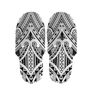 Tribal Maori Polynesian Tattoo Print Slippers