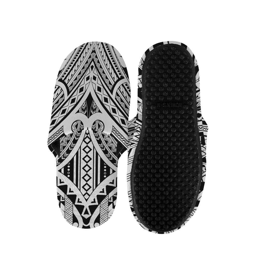 Tribal Maori Polynesian Tattoo Print Slippers