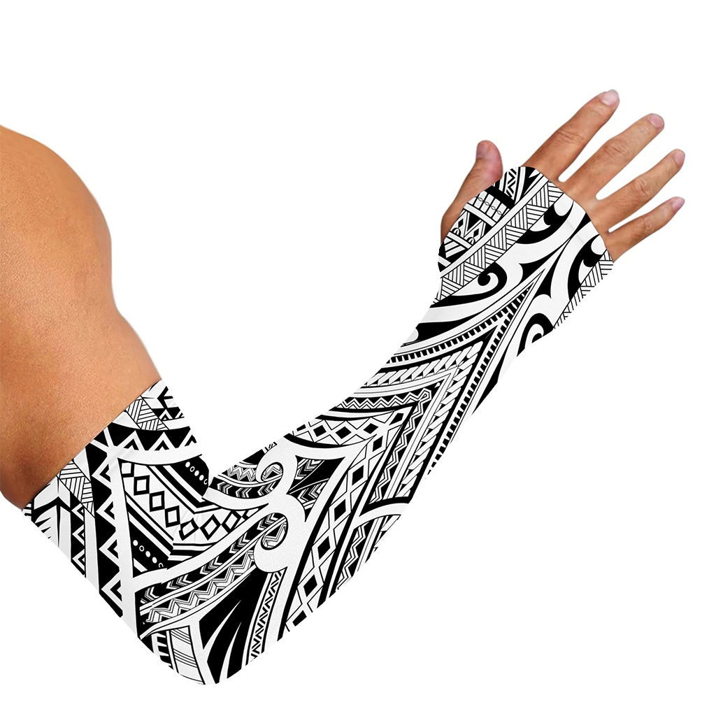 Tribal Maori Polynesian Tattoo Print Sun Protection Arm Sleeves