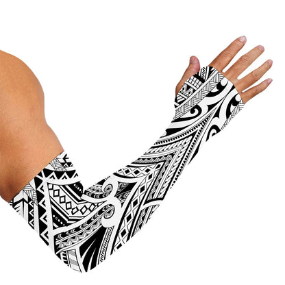 Tribal Maori Polynesian Tattoo Print Sun Protection Arm Sleeves