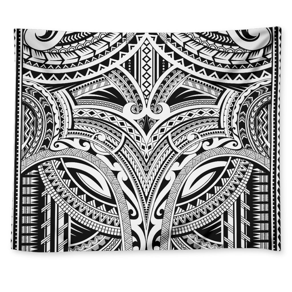 Tribal Maori Polynesian Tattoo Print Tapestry