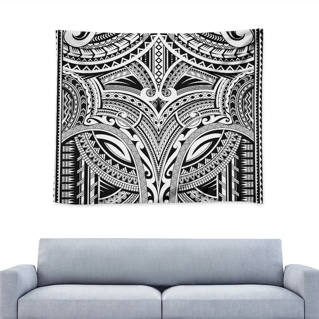 Tribal Maori Polynesian Tattoo Print Tapestry