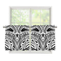 Tribal Maori Polynesian Tattoo Print Tier Curtains