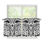 Tribal Maori Polynesian Tattoo Print Tier Curtains