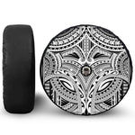 Tribal Maori Polynesian Tattoo Print Tire Cover With Camera Hole