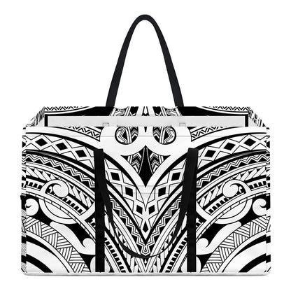 Tribal Maori Polynesian Tattoo Print Utility Tote Bag