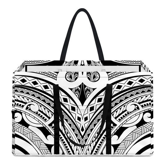 Tribal Maori Polynesian Tattoo Print Utility Tote Bag