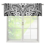 Tribal Maori Polynesian Tattoo Print Window Valance