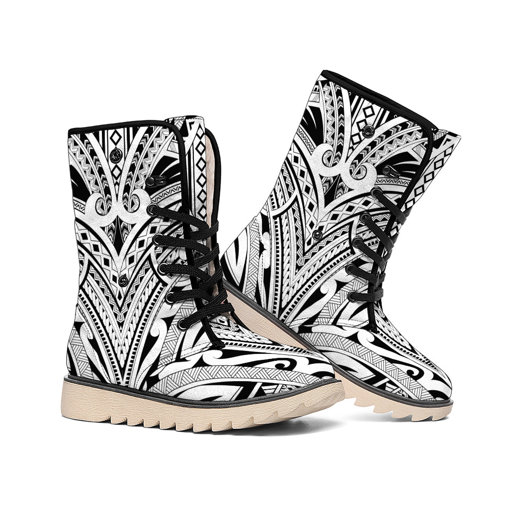 Tribal Maori Polynesian Tattoo Print Winter Boots