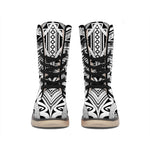 Tribal Maori Polynesian Tattoo Print Winter Boots