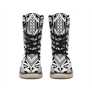 Tribal Maori Polynesian Tattoo Print Winter Boots