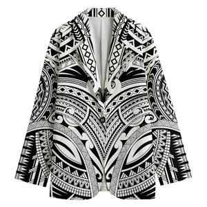 Tribal Maori Polynesian Tattoo Print Women's Blazer