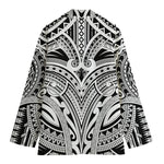 Tribal Maori Polynesian Tattoo Print Women's Blazer