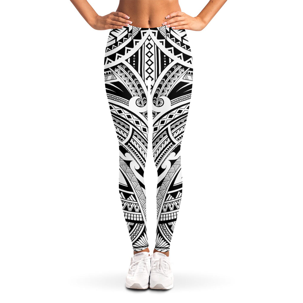 Tribal Maori Polynesian Tattoo Print Women's Leggings