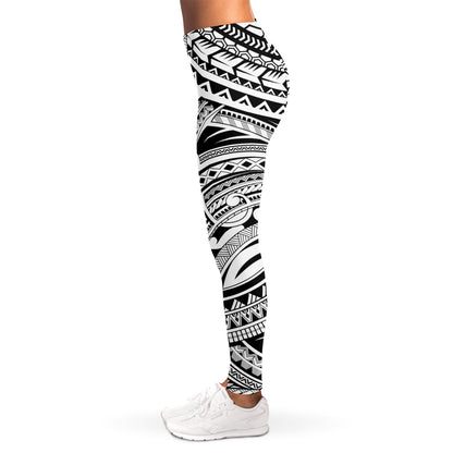 Tribal Maori Polynesian Tattoo Print Women's Leggings
