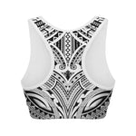 Tribal Maori Polynesian Tattoo Print Women's Sports Bra