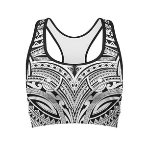 Tribal Maori Polynesian Tattoo Print Women's Sports Bra